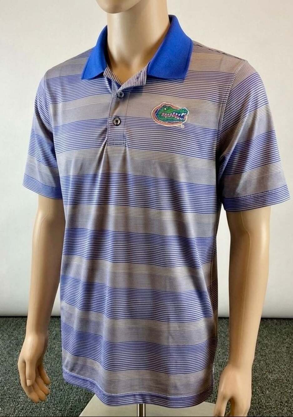 Rivalry Threads Florida Gators Men's Striped Performance Polo Shirt